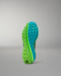 Green and blue athletic shoe sole on a gray background