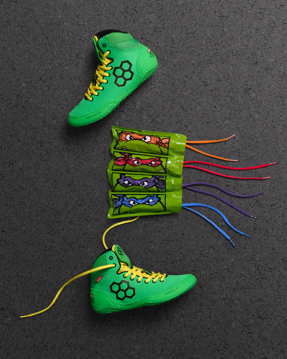 RUDIS Colt 4.0 Youth Wrestling Shoes - Ninja Turtle