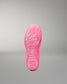 A bright pink Wrestling shoe sole with the brand name 'RUDIS' and a small circular logo embossed in the center, shown against a neutral gray gradient background.
