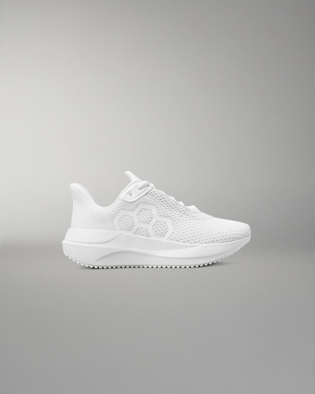 White sneaker on a gray background