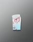 White shorts with cherry blossom design on a gray background