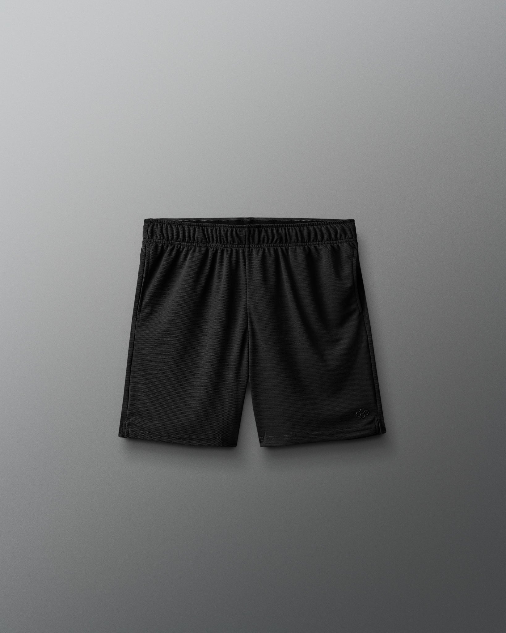 Black shorts on a gray background