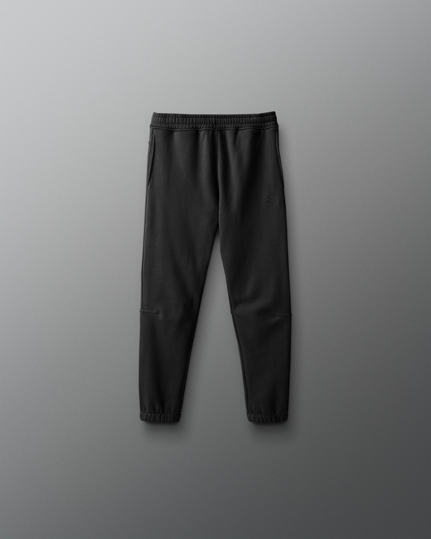 Black pants on a gray background