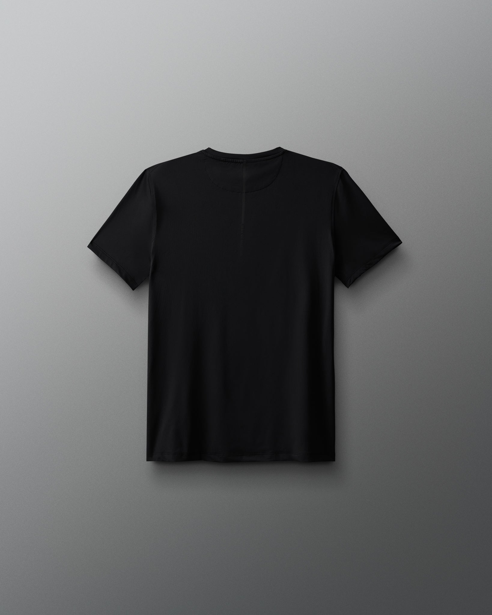 Black t-shirt on a gray background