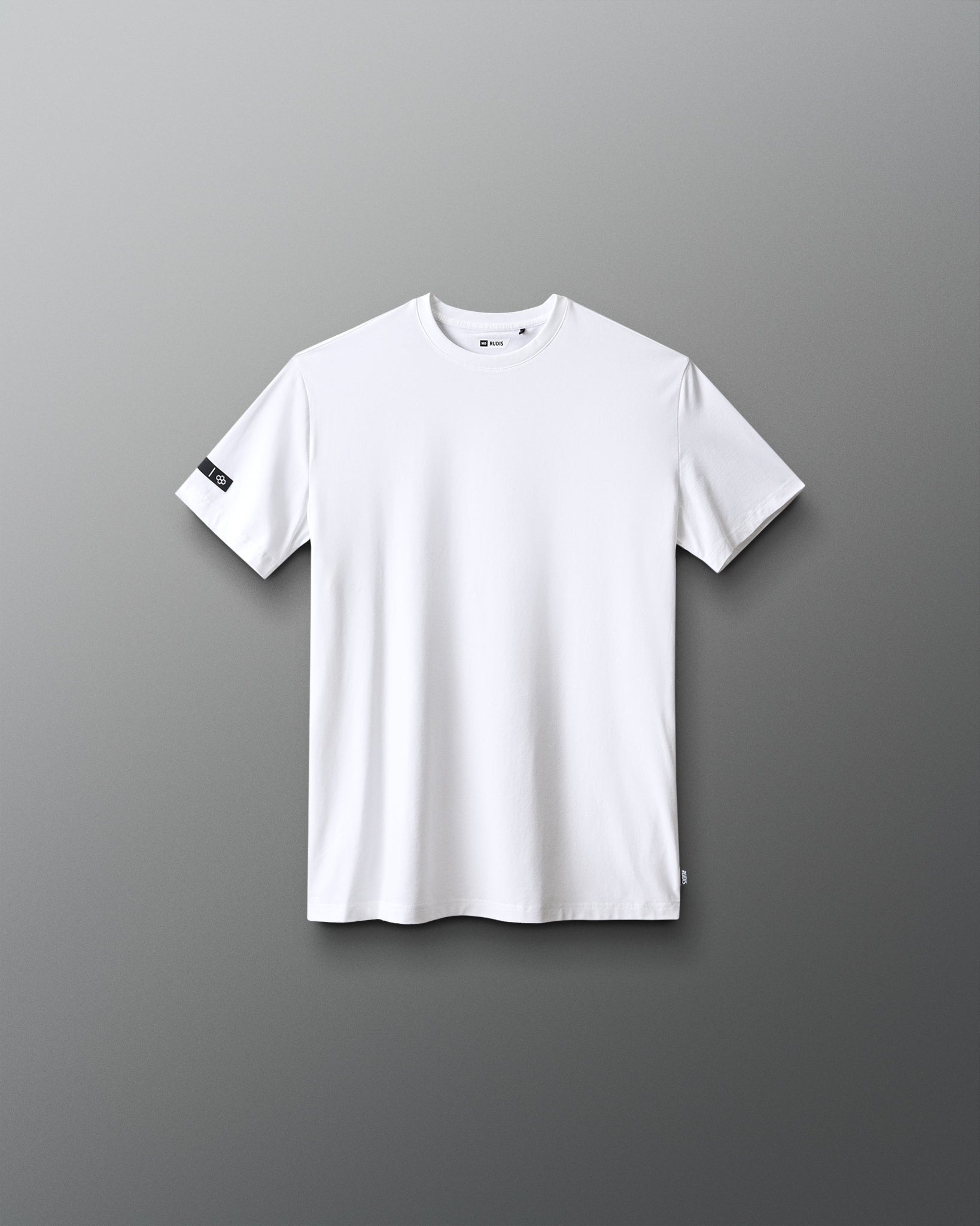 White t-shirt on a gray background