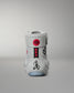 Rear view of the RUDIS Samurai Speed Youth Kokoro wrestling shoe, highlighting red Japanese lettering, embroidered RUDIS insignia, and black samurai-inspired heel artwork.