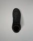 Top-down view of the RUDIS Samurai Speed Youth Wabi-Sabi wrestling shoe in black, showing its lace-up design, textured mesh upper, rounded toe, and padded ankle opening.