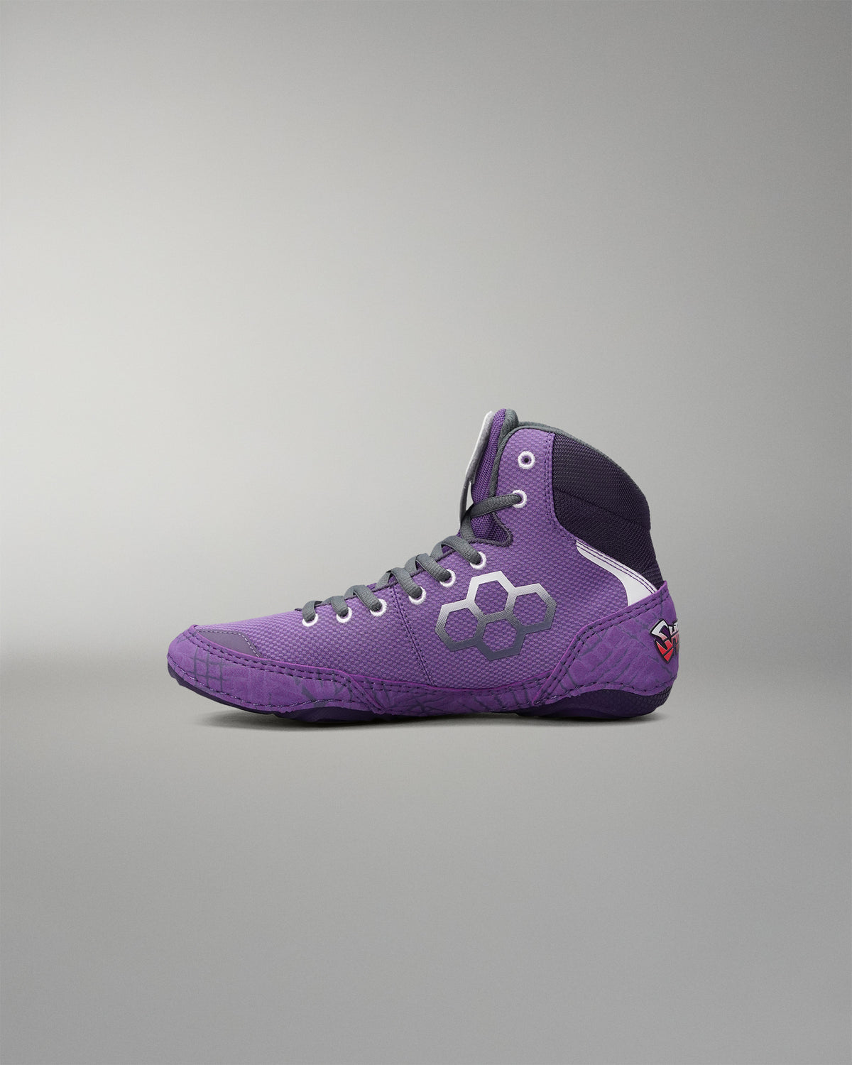 Purple RUDIS Colt 4.0 Shredder wrestling shoe shown from the medial side.