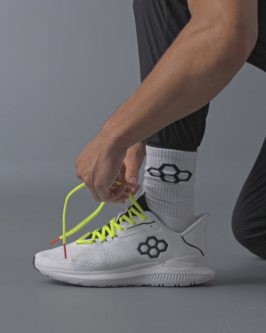 RUDIS Journey Knit Adult Training Shoes - White/Neon